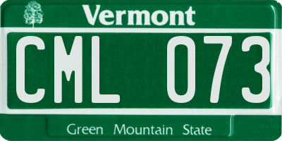 VT license plate CML073