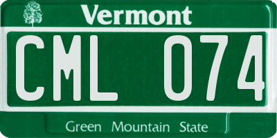 VT license plate CML074