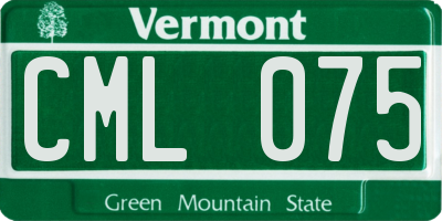 VT license plate CML075
