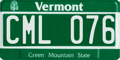 VT license plate CML076