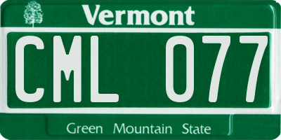 VT license plate CML077