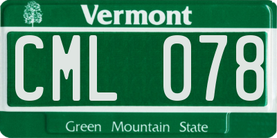 VT license plate CML078