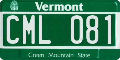 VT license plate CML081
