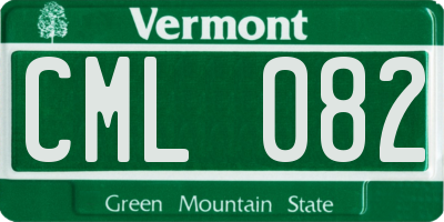 VT license plate CML082