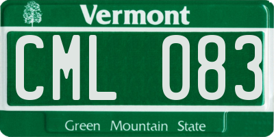 VT license plate CML083