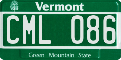 VT license plate CML086
