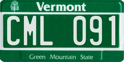 VT license plate CML091