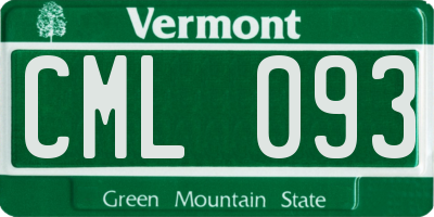 VT license plate CML093