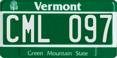 VT license plate CML097