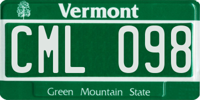 VT license plate CML098