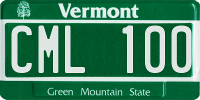 VT license plate CML100
