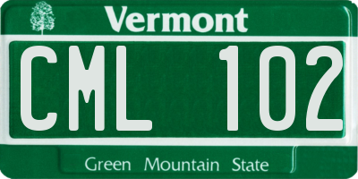VT license plate CML102