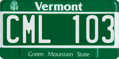 VT license plate CML103