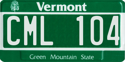 VT license plate CML104