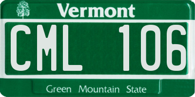 VT license plate CML106