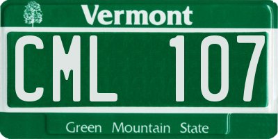 VT license plate CML107