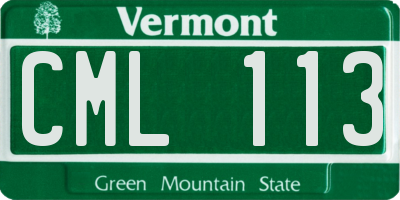 VT license plate CML113