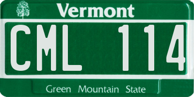 VT license plate CML114