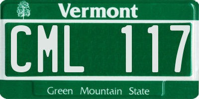 VT license plate CML117