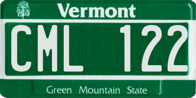 VT license plate CML122