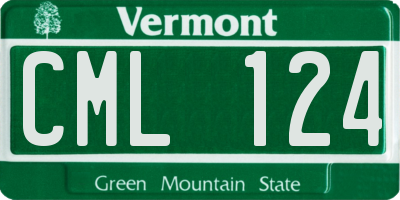 VT license plate CML124