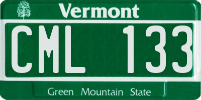 VT license plate CML133