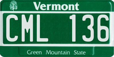 VT license plate CML136
