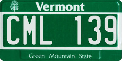 VT license plate CML139