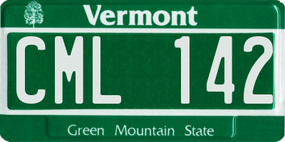 VT license plate CML142