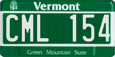 VT license plate CML154