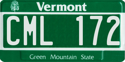 VT license plate CML172