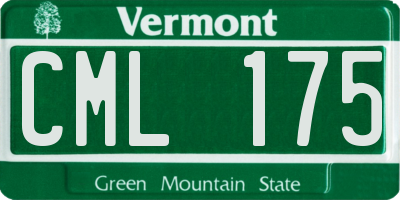 VT license plate CML175