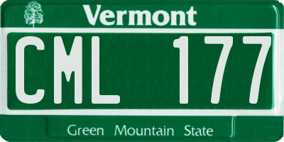 VT license plate CML177