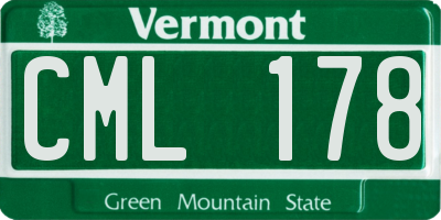 VT license plate CML178