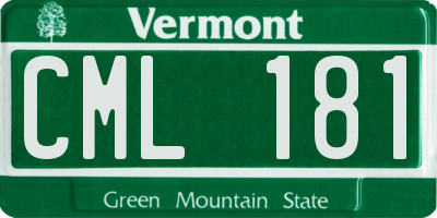 VT license plate CML181