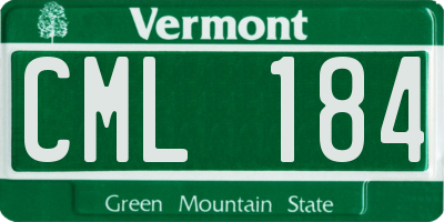 VT license plate CML184