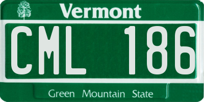 VT license plate CML186