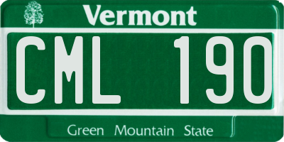 VT license plate CML190