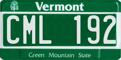 VT license plate CML192