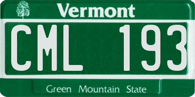 VT license plate CML193