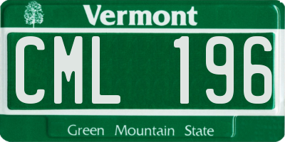 VT license plate CML196