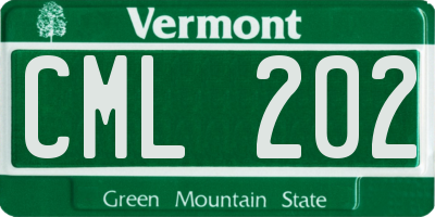 VT license plate CML202