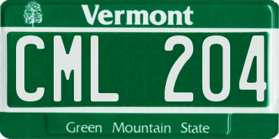 VT license plate CML204