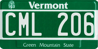 VT license plate CML206