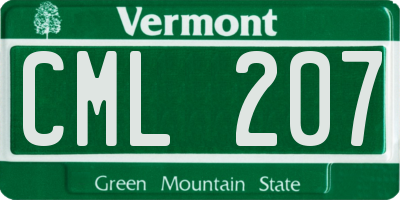 VT license plate CML207