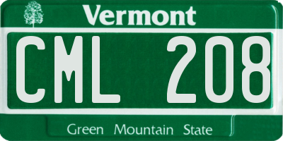 VT license plate CML208
