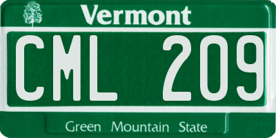VT license plate CML209