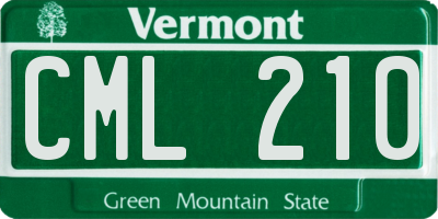 VT license plate CML210