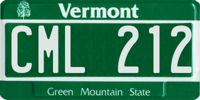 VT license plate CML212
