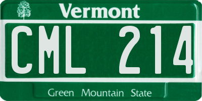 VT license plate CML214